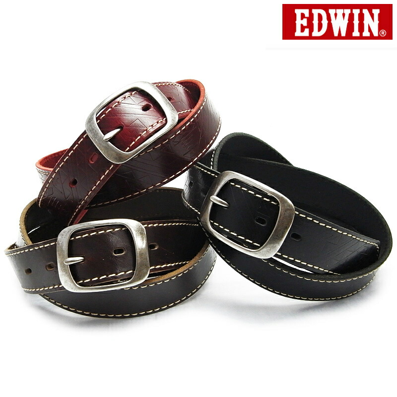 楽天市場】EDWIN メンズ レディース ベルト B496 本革 ブランド 長さ