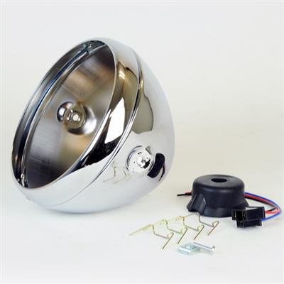 楽天市場】7インチルーカスタイプヘッドライトケース クローム GOODS