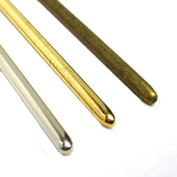 楽天市場】まとめ買い！簪棒（かんざしパーツ）1本足 大 金古美