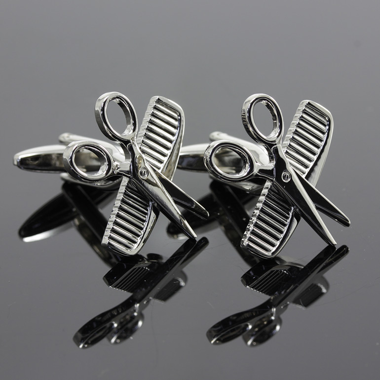 楽天市場】カフス カフスボタン はさみ くし 美容師 理容師