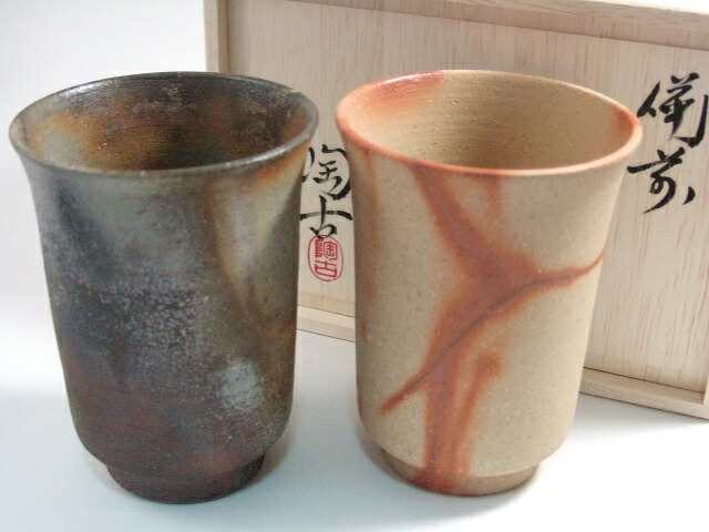 AKa6903 備前焼 小西陶古 変わった形の酒器 珍品 AKa6903 備前焼 小西