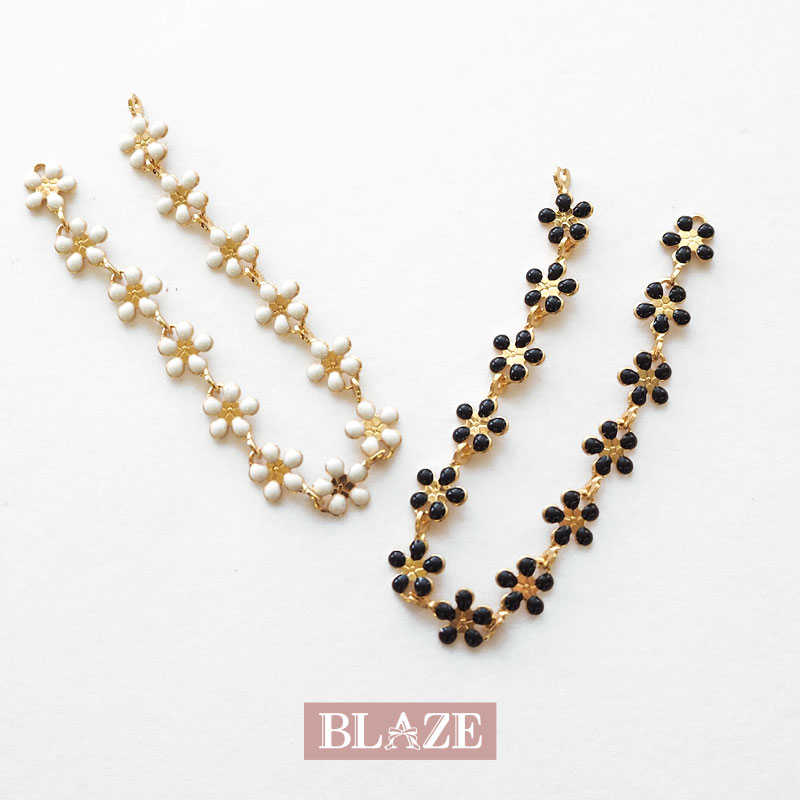 楽天市場】フラワーチェーン 10cm 幅6mm デザインチェーン モノクロ