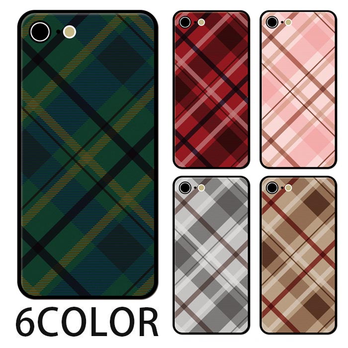 楽天市場】スマホケース ラウンド ガラス チェック タータンチェック柄