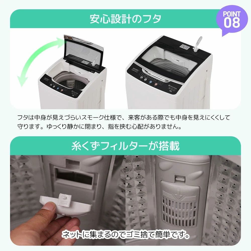 楽天市場】洗濯機 8kg 縦型 大容量 家庭用 全自動洗濯機 大容量 家庭用