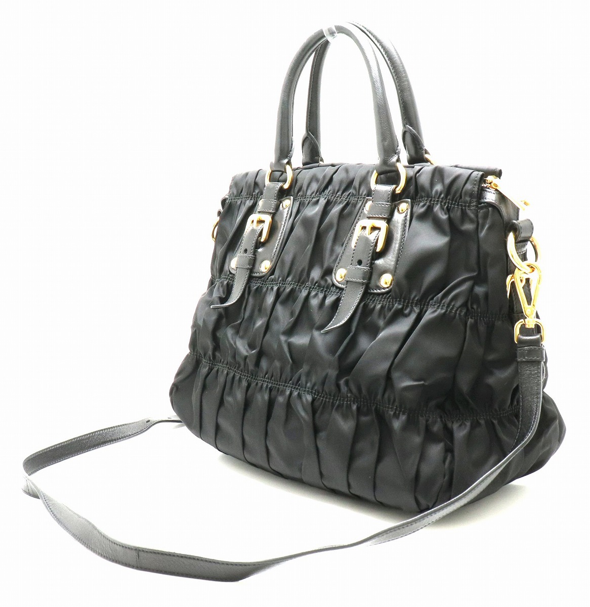 楽天市場】【バッグ】PRADA プラダ ギャザー ハンドバッグ ショルダー