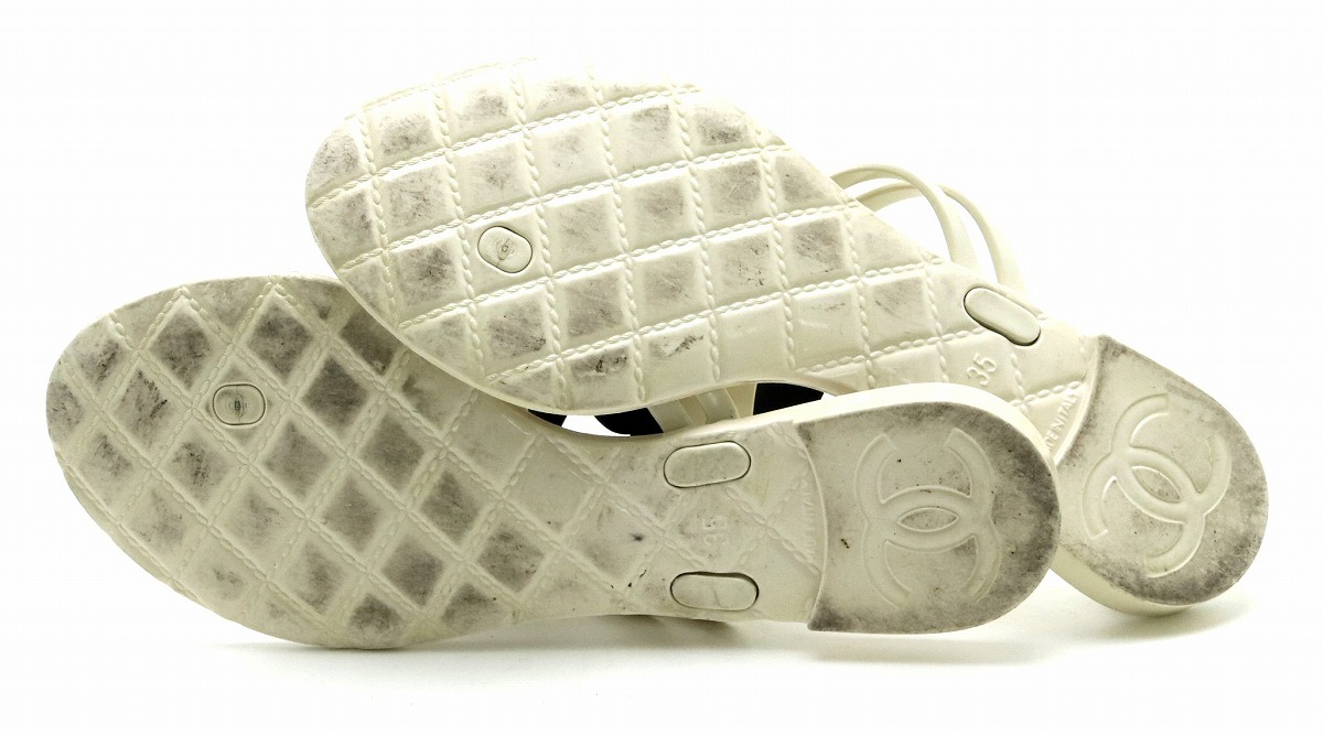 楽天市場】【靴】CHANEL シャネル カメリア ラバーサンダル トング