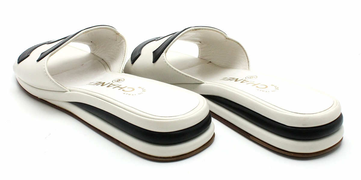 楽天市場】【靴】CHANEL シャネル サンダル サンダル レザー ココ