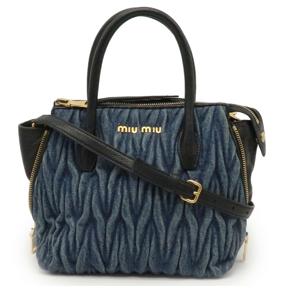 楽天市場】【バッグ】Miu Miu ミュウ ミュウ ミュウミュウ デニム
