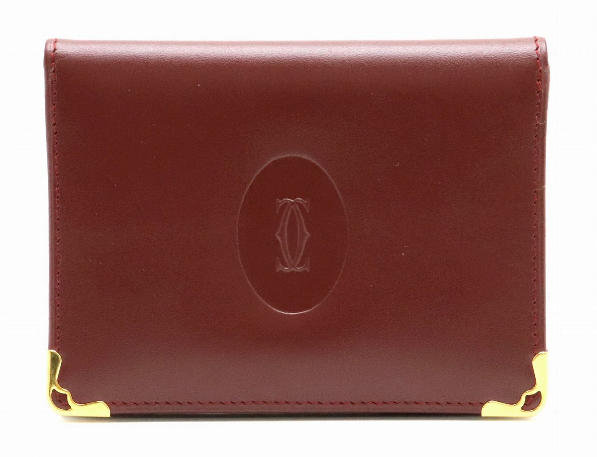 M4/067 カルティエ 二つ折りカードケース 名刺入れ 定期入れ マスト