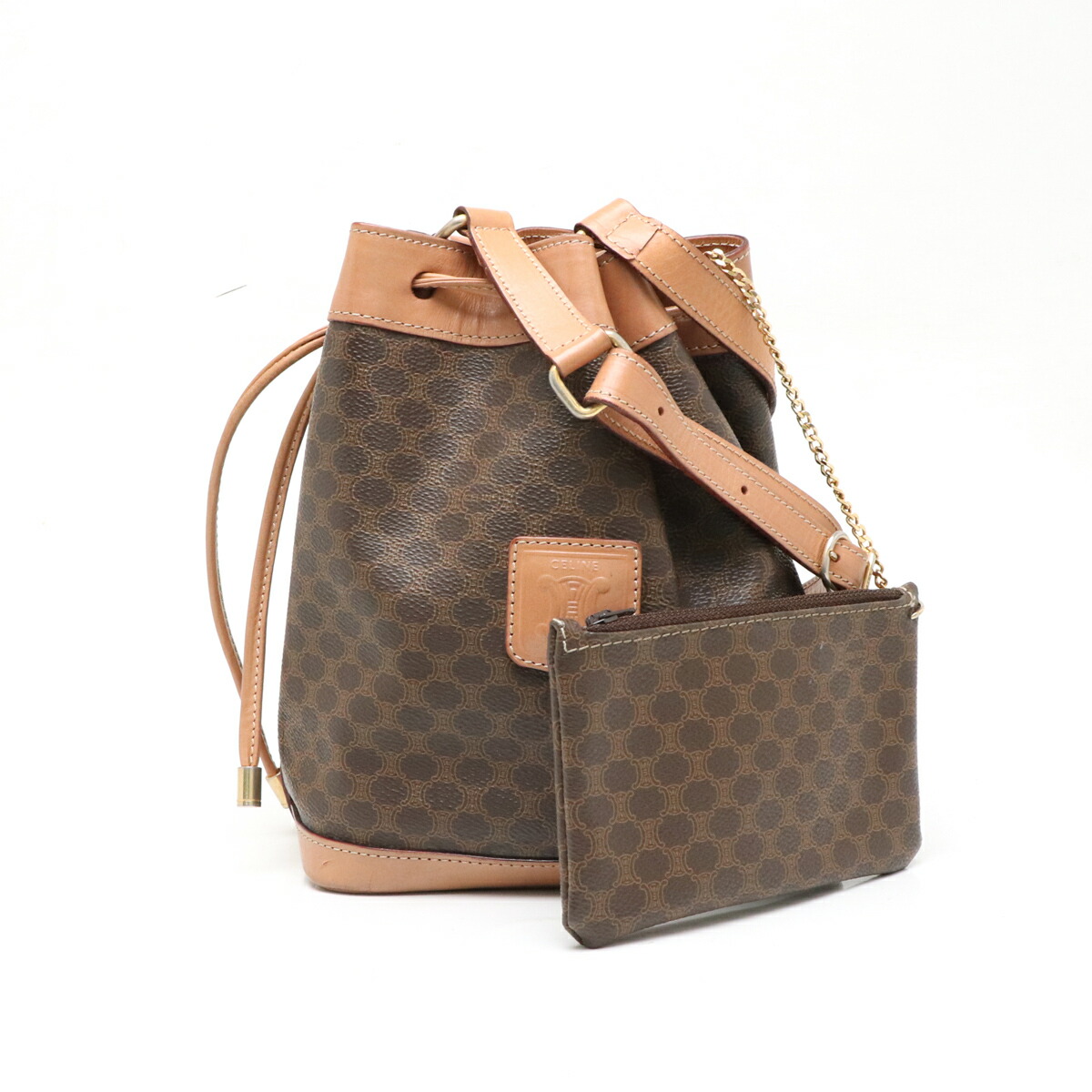 楽天市場】【バッグ】CELINE セリーヌ マカダム柄 巾着バッグ