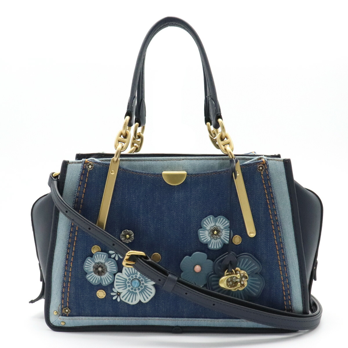 楽天市場】【バッグ】COACH コーチ レザー デニム ハンドバッグ 2way