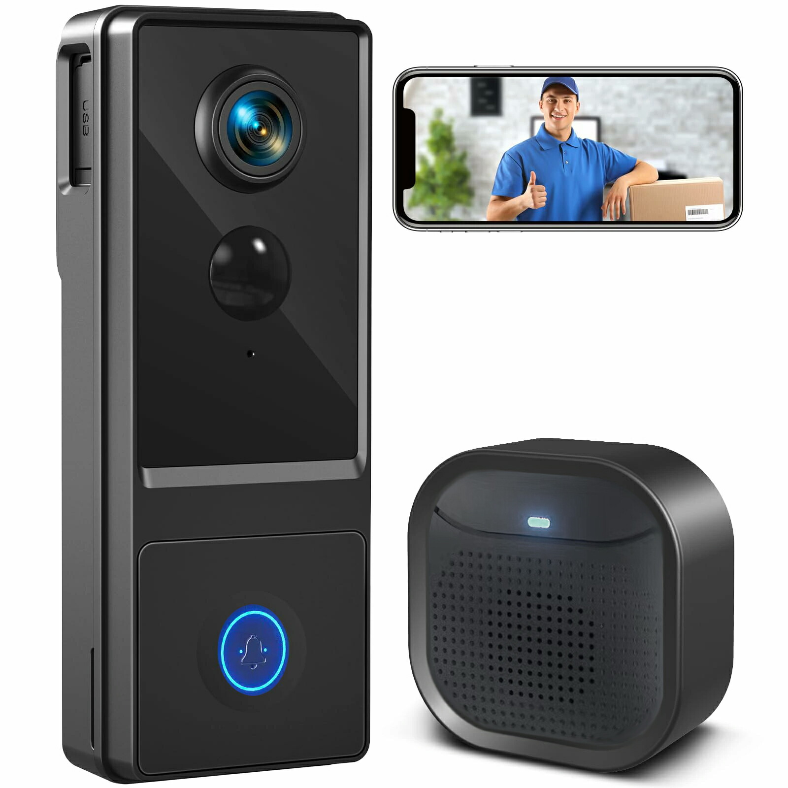 楽天市場】インターホン ワイヤレス 工事不要 スマホ連動 リアルタイム