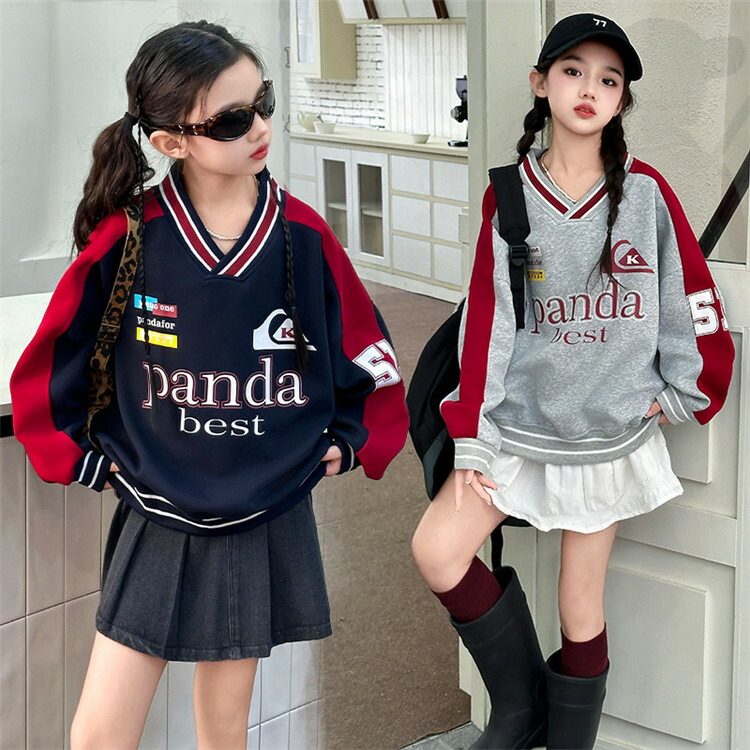 楽天市場】韓国子供服 トレーナー 女の子 可愛い スウェット ネイビー