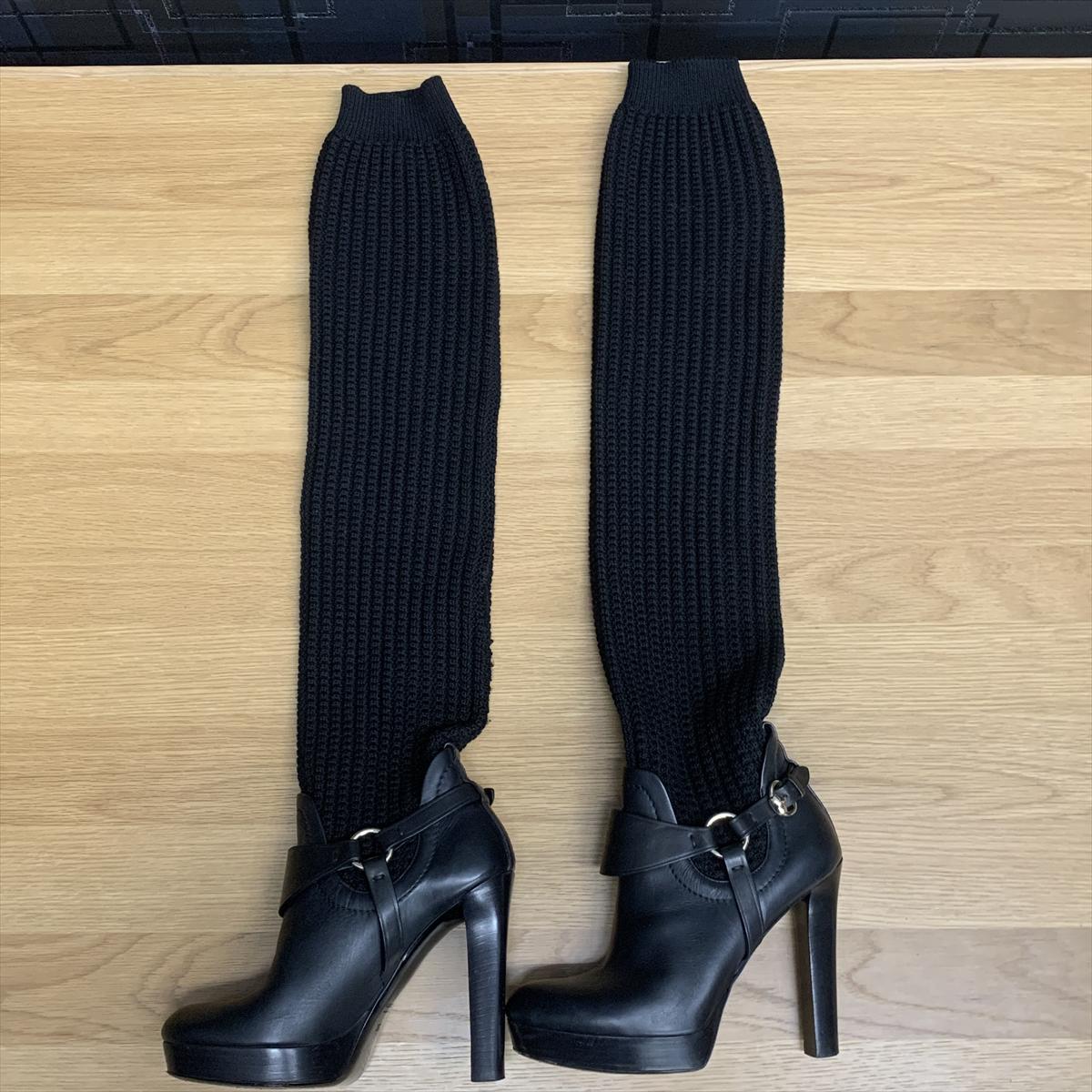楽天市場】GUCCI グッチ ニットロングブーツ ブラック サイズ：36 23cm