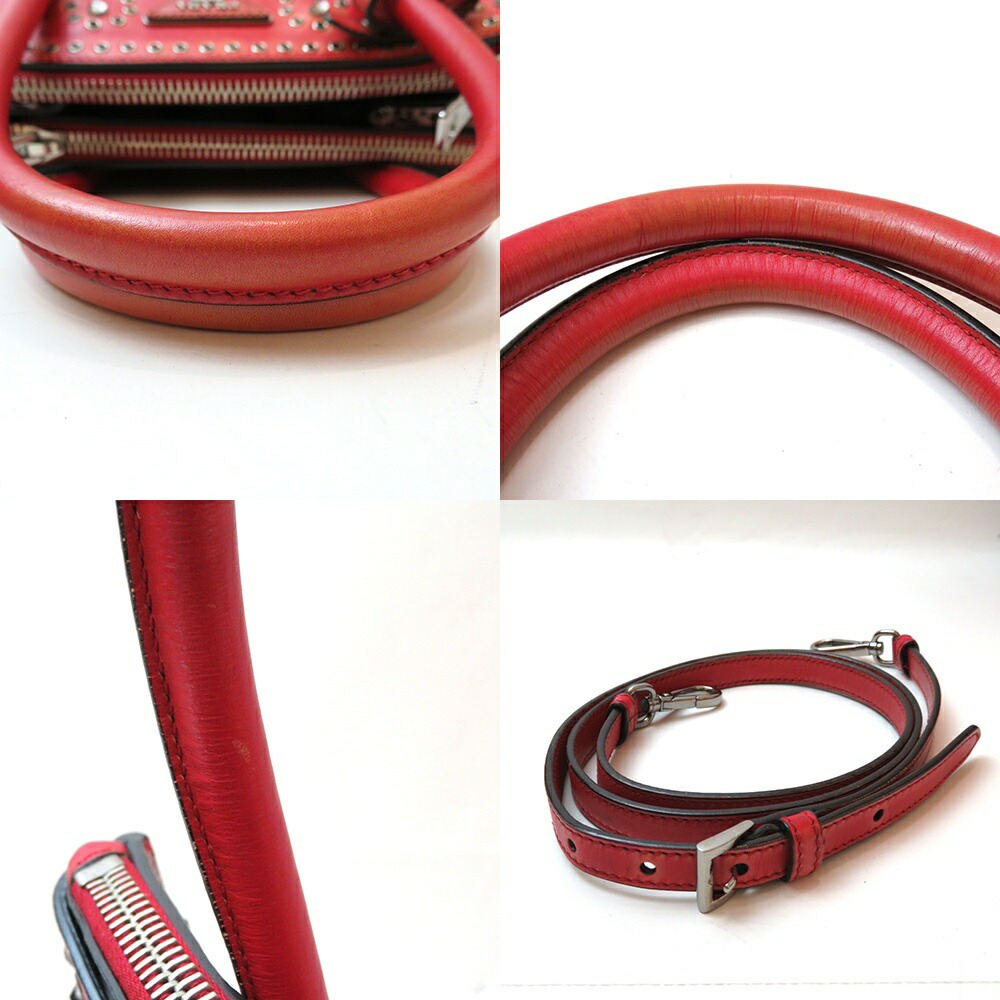 楽天市場】中古 プラダ ハンドバッグ レザー スタッズ 2WAY Bランク