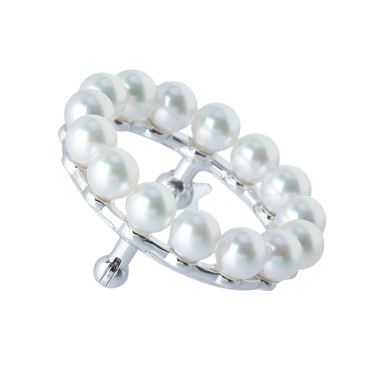 楽天市場】ミキモト パール サークル ブローチ アコヤパール4.4mm