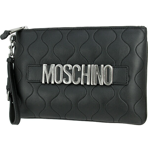 楽天市場】モスキーノ クラッチバッグ メタルロゴ カーフレザー