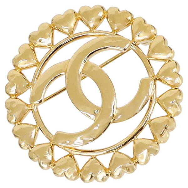 楽天市場】シャネル ブローチ ハートココマーク ラウンド メタル GP