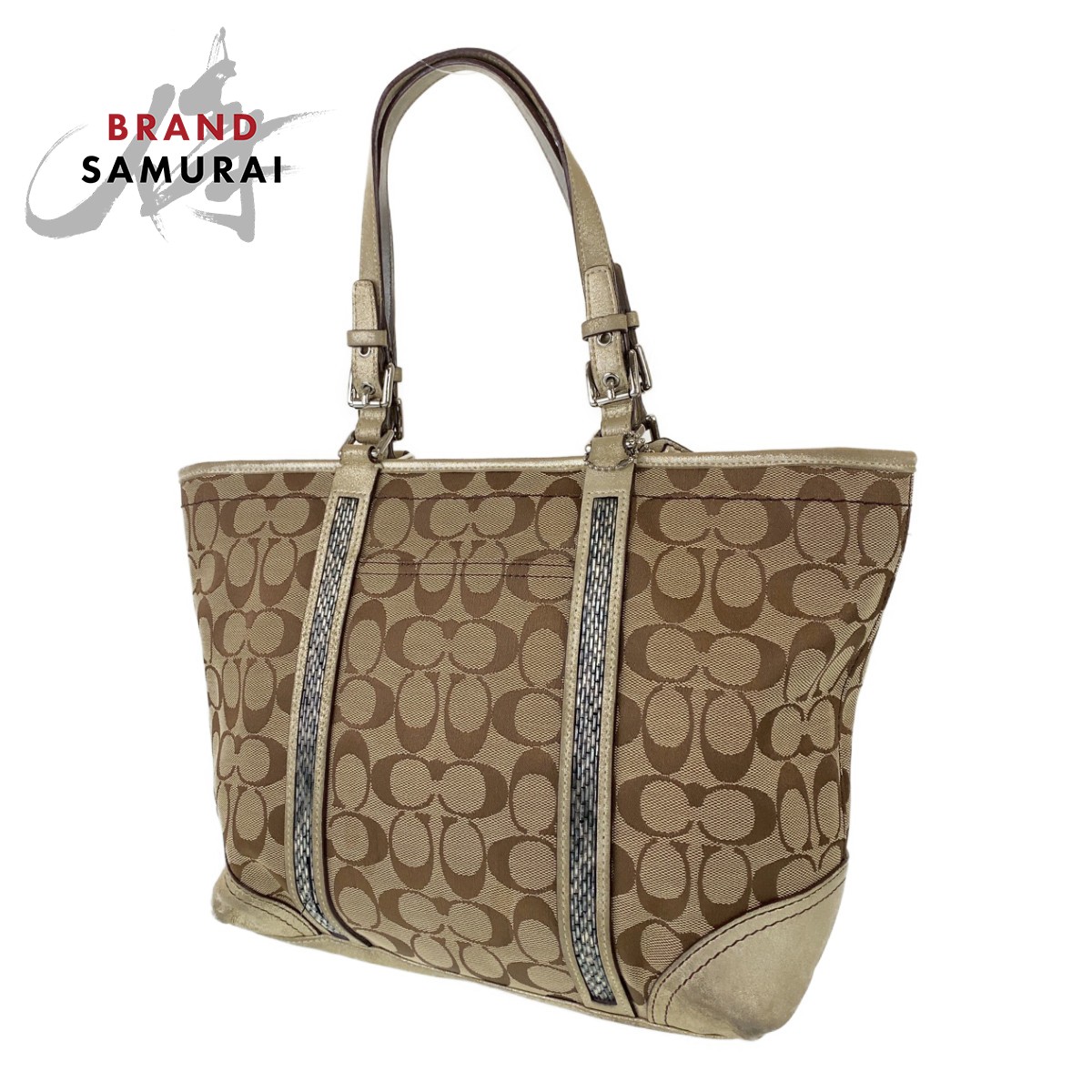 楽天市場】COACH コーチ シグネチャー ブラウン レザー /キャンバス