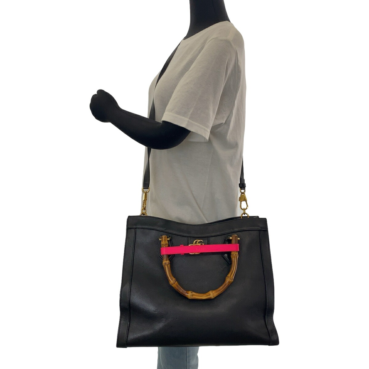 楽天市場】GUCCI グッチ バンブー ダイアナ ブラック 黒 ゴールド金具