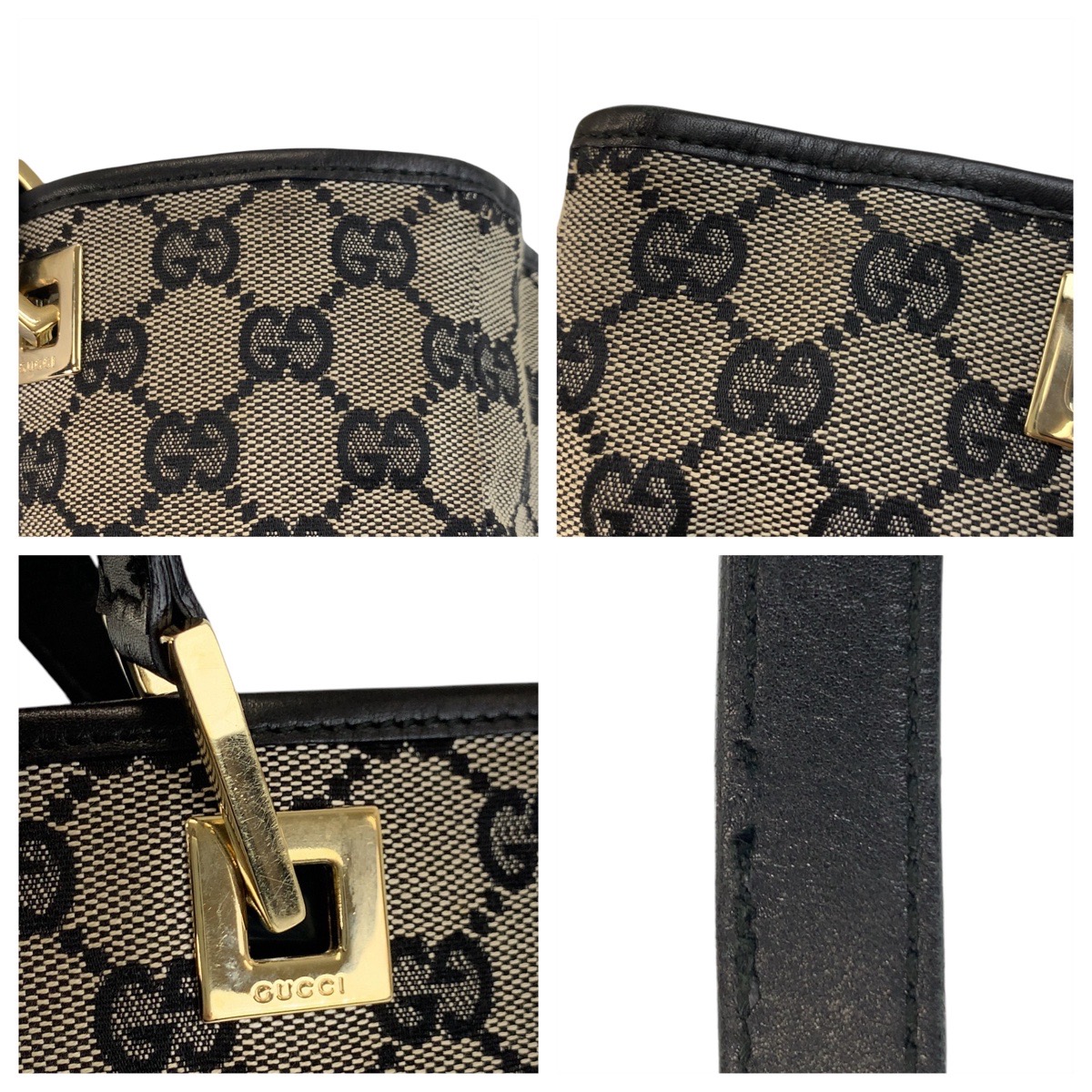 楽天市場】GUCCI グッチ グレー ブラック 黒 ゴールド金具 GG