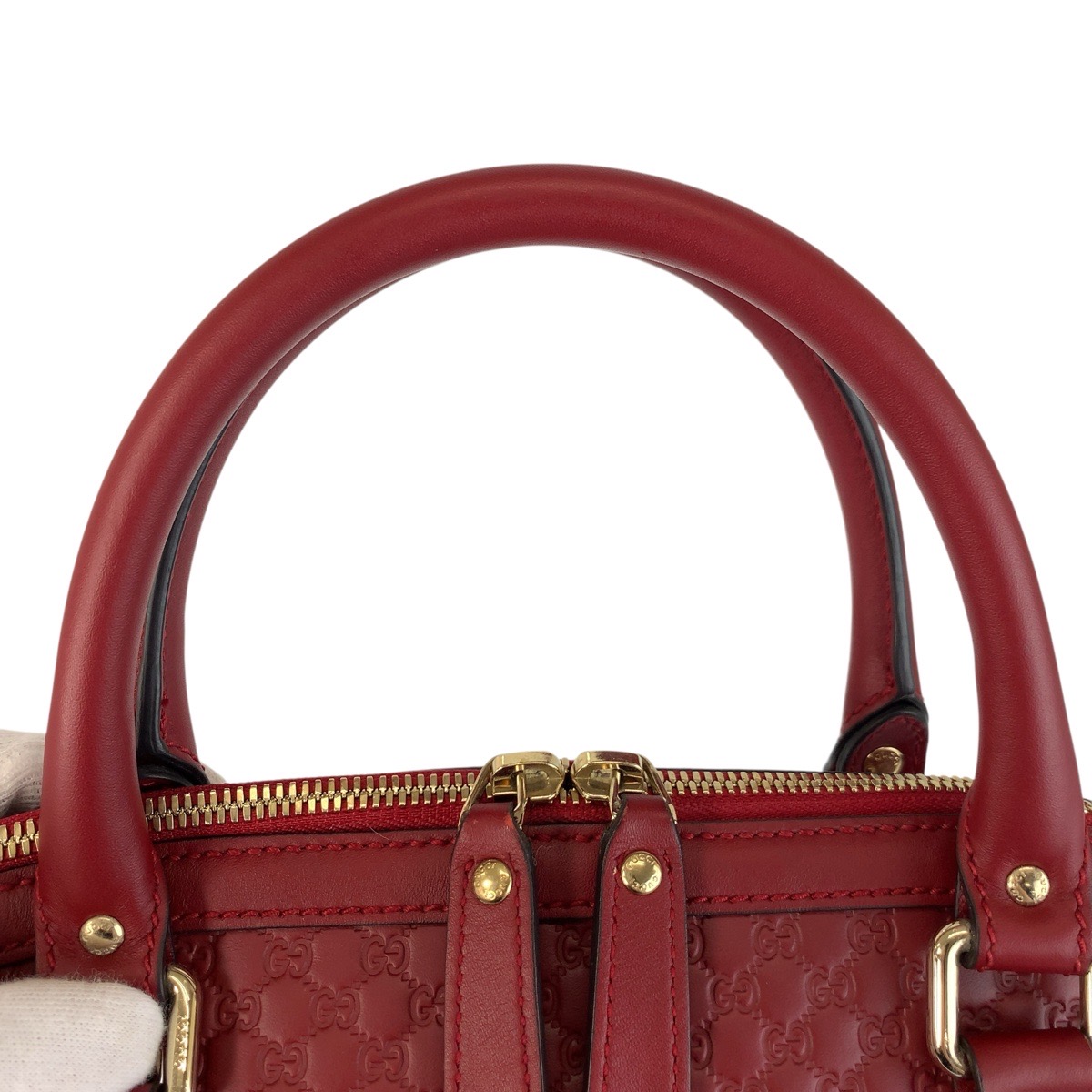 楽天市場】美品 GUCCI グッチ マイクログッチシマ レッド ゴールド金具