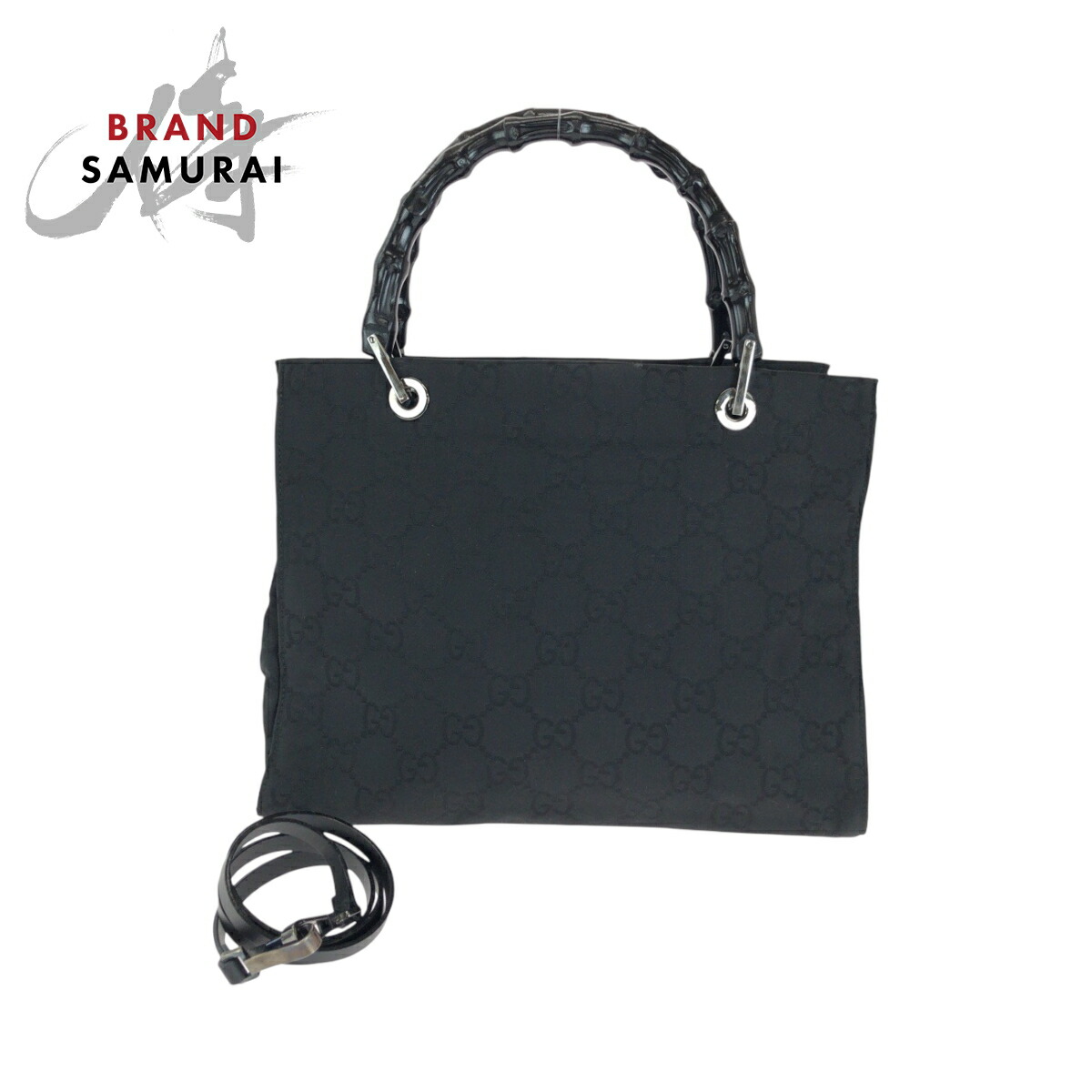 楽天市場】美品 GUCCI グッチ バンブー ブラック 黒 シルバー金具 GG