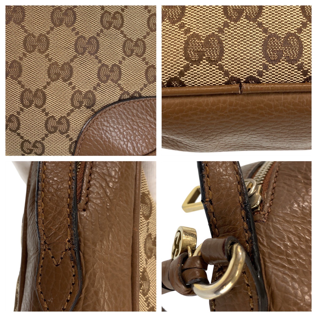 楽天市場】GUCCI グッチ ベージュ ブラウン ゴールド金具 GGキャンバス