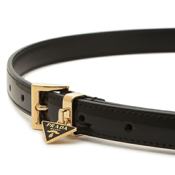 楽天市場】プラダ ベルト トライアングルロゴ ブラック レディース