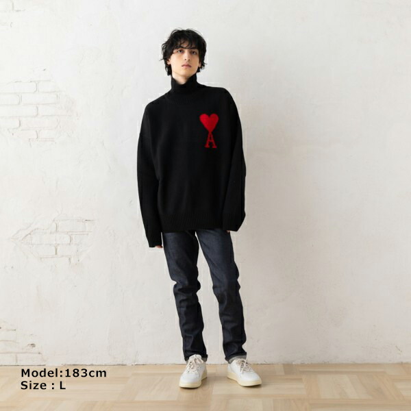 楽天市場】アミパリス ニット セーター ブラック メンズ AMI PARIS