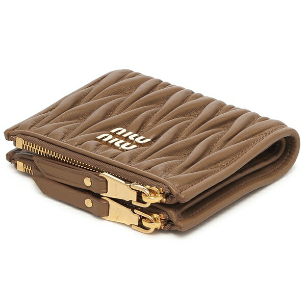 楽天市場】ミュウミュウ 二つ折り財布 マテラッセ ブラウン ゴールド
