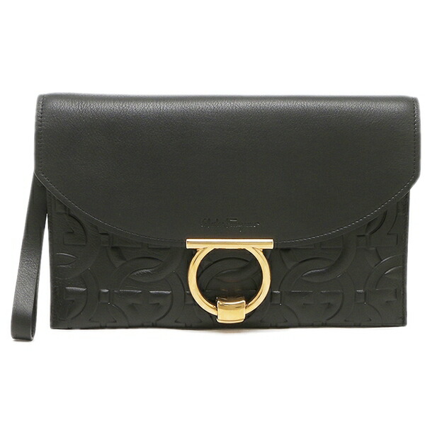 楽天市場】フェラガモ クラッチバッグ ガンチーニ ブラック レディース