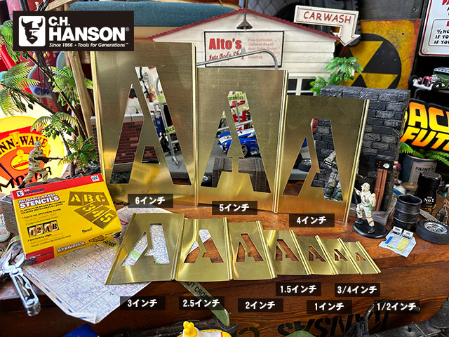 楽天市場】HANSON社 メタル・ステンシルプレート 46ピース英数字セット