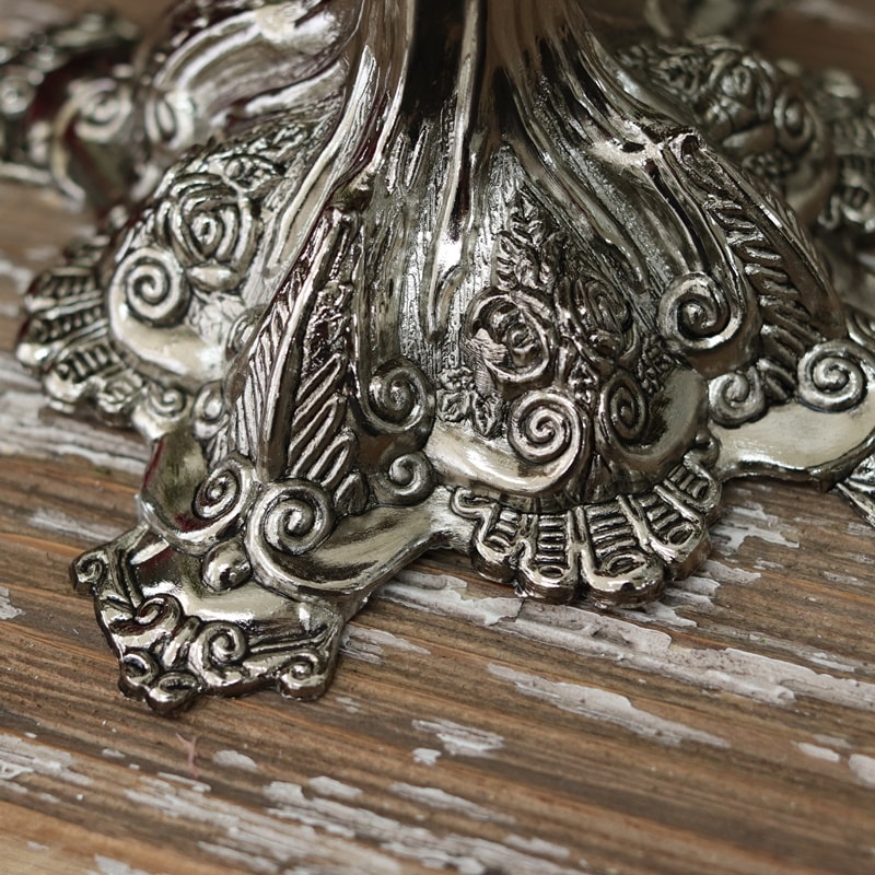 楽天市場】【送料無料】アンティークシルバー 1灯 キャンドルホルダー