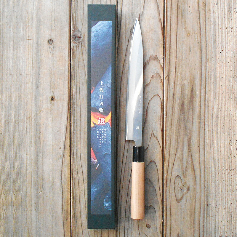 楽天市場】柳刃包丁 240mm 青紙1号 磨 両刃 化粧箱つき 送料無料