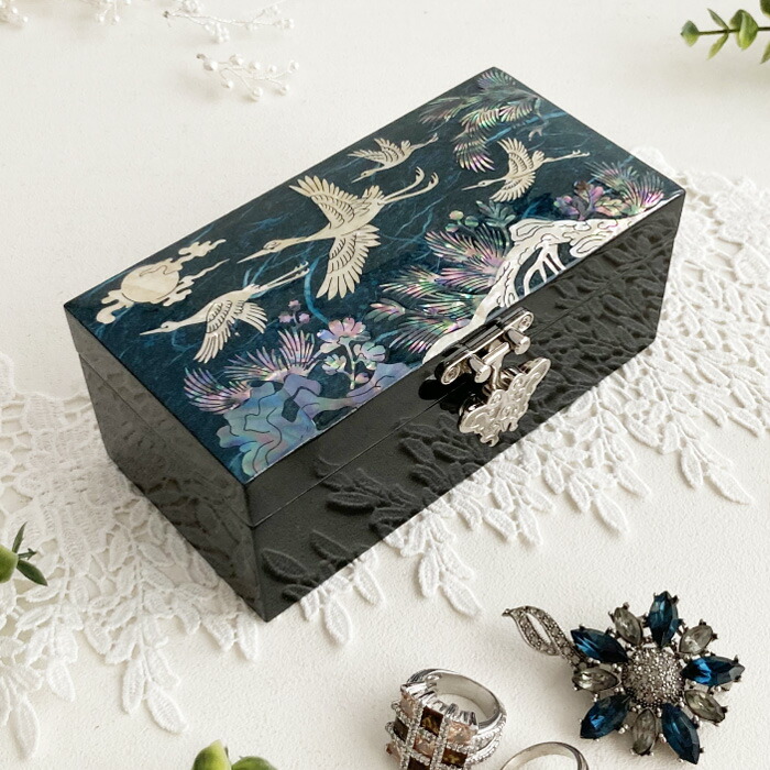 楽天市場】螺鈿の高級ジュエリーボックス・韓国高級螺鈿宝石箱-青鶴