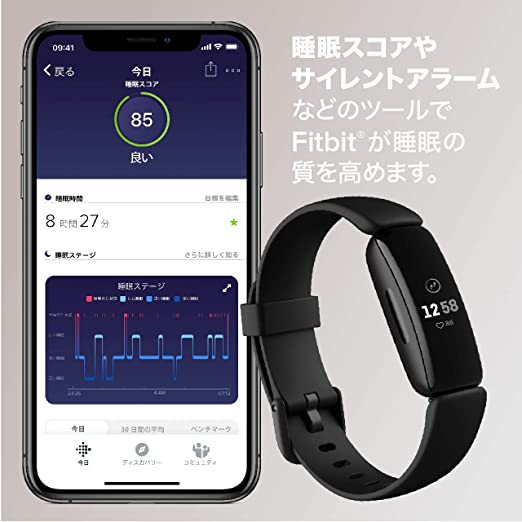 楽天市場】Fitbit Inspire2 フィットネストラッカー Black ブラック L