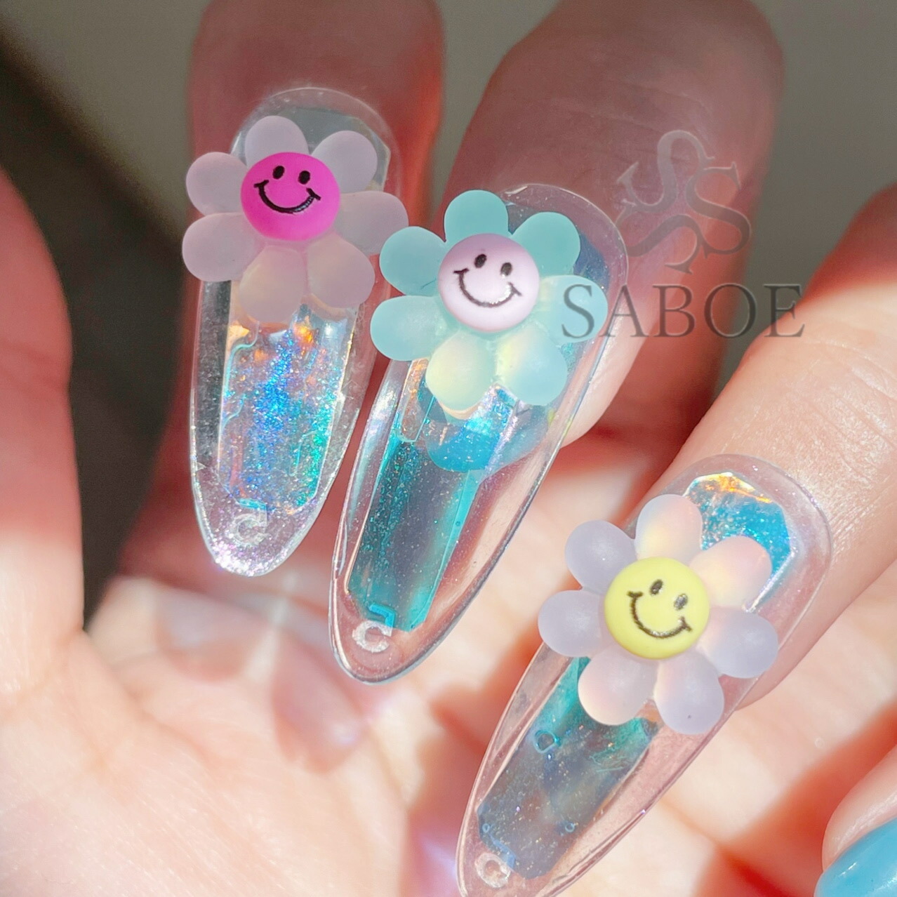 ニコちゃんお花ネイルシール ニコちゃんお花ネイルシール ニコちゃん