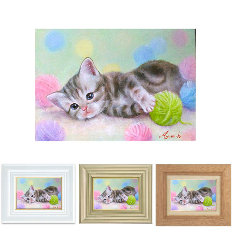 油絵 専用品 頭に花をのせた猫2 油絵 専用品 頭に花をのせた猫2 油絵