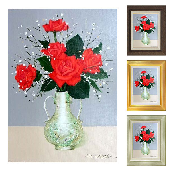 田渕眞兒 油絵 油彩画 薔薇シリーズ 花 No.8+s 田渕眞兒 油絵 油彩画