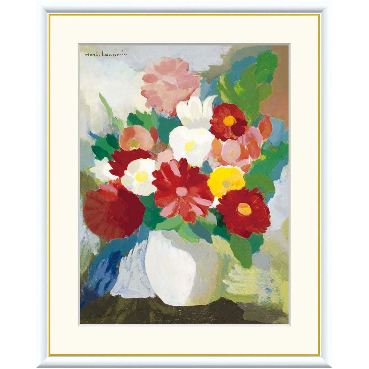 楽天市場】マリー・ローランサン「花瓶」F8号（額外寸61x50cm） 高