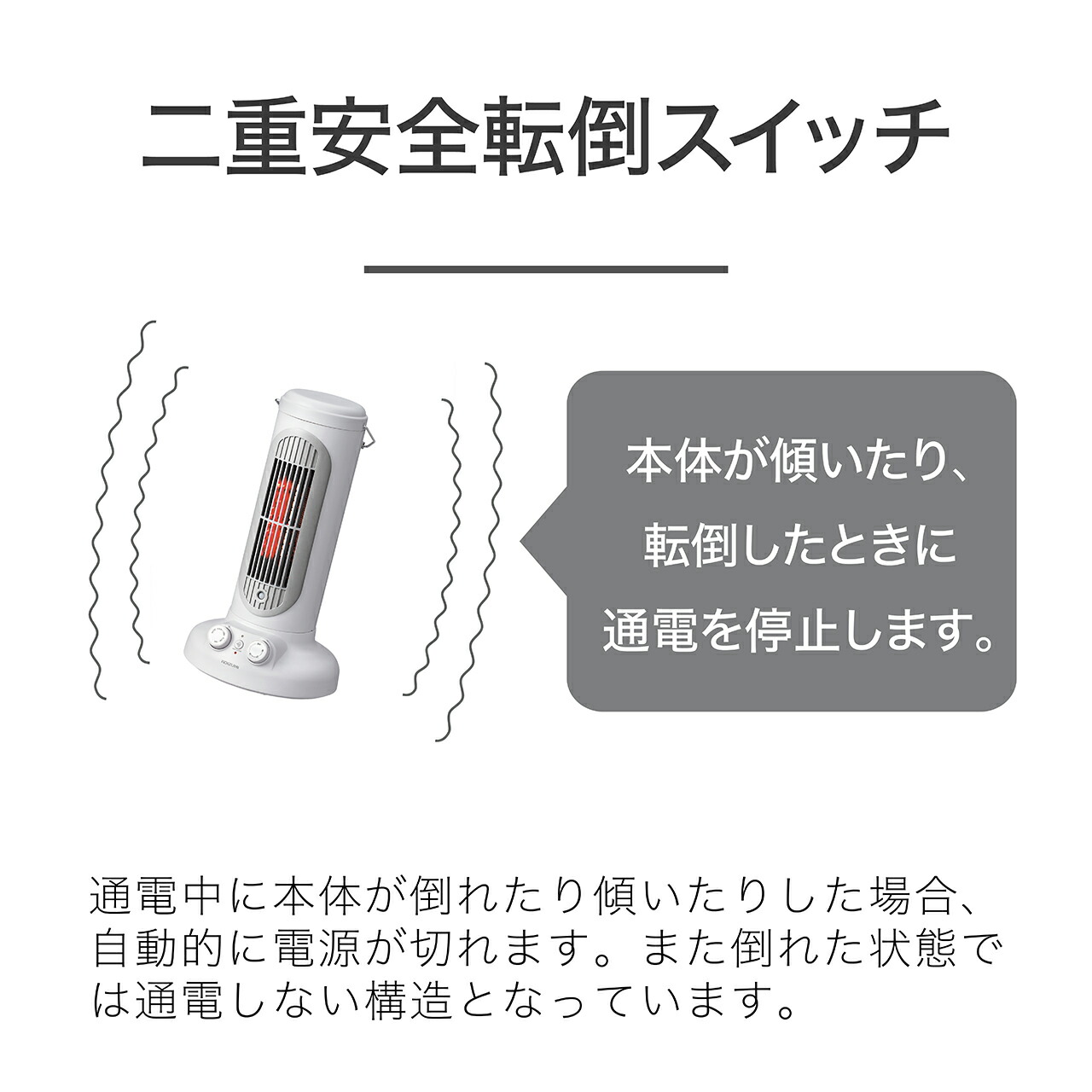 楽天市場】【25年製】コイズミ セラミックヒーター ホワイト KPH1258W
