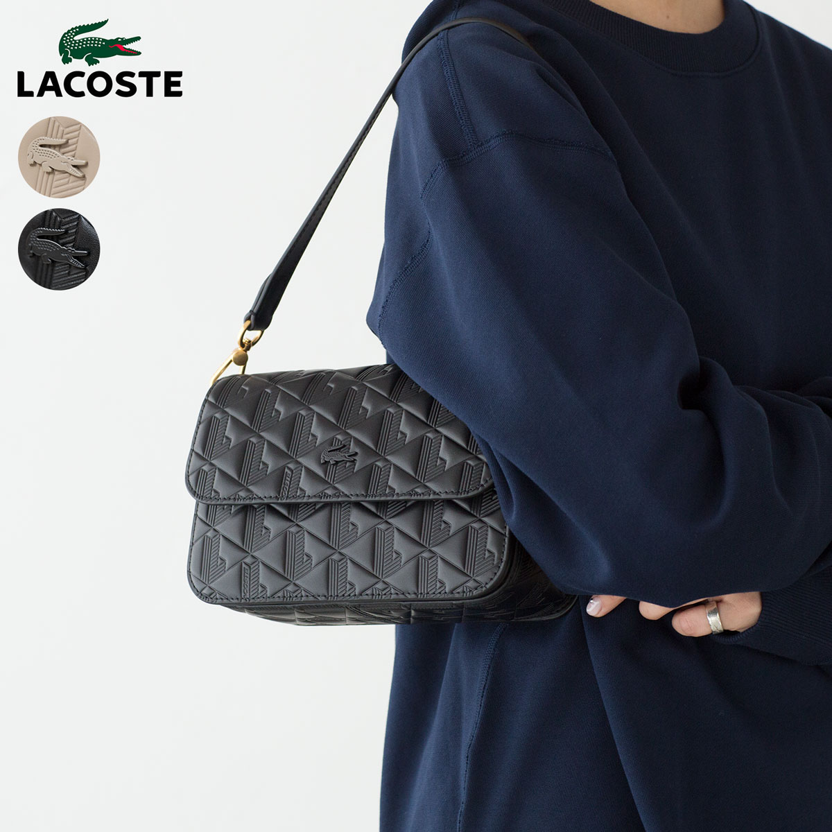 楽天市場】ラコステ マヘキ レザー メッセンジャーバッグ LACOSTE