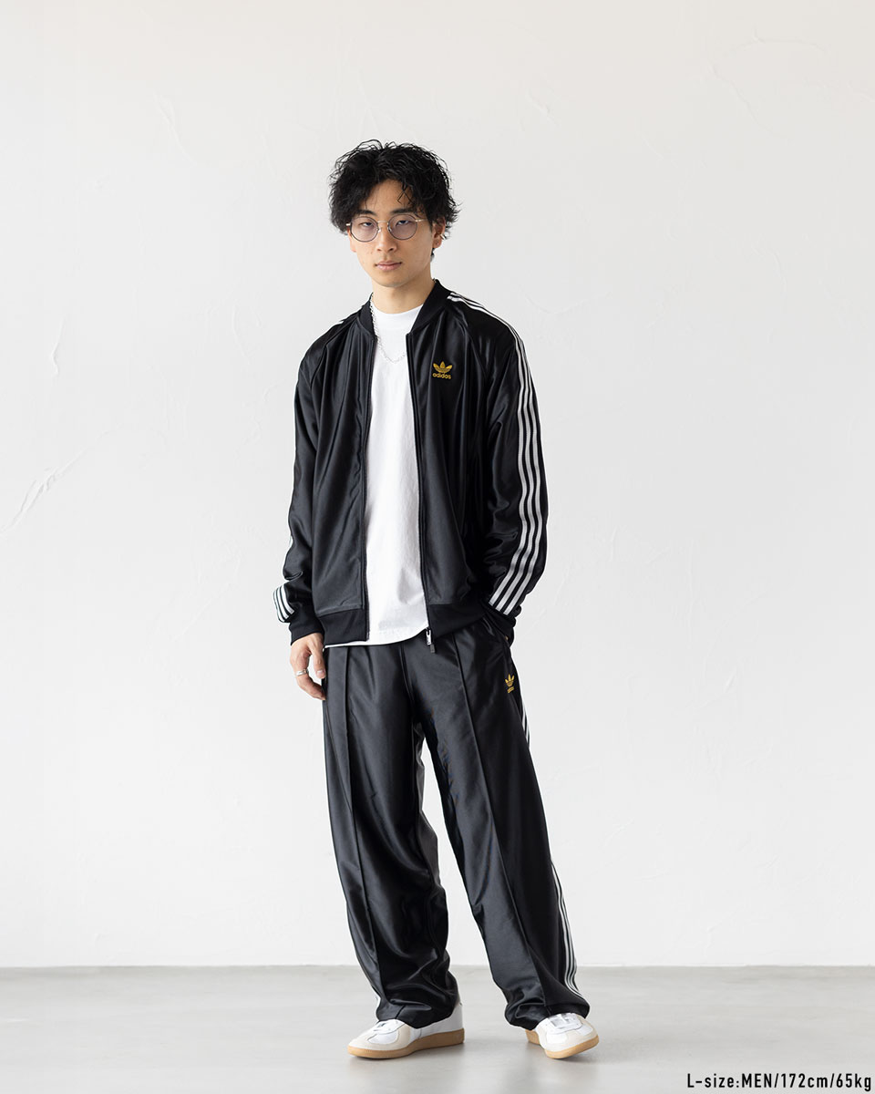 楽天市場】アディダス 光沢 ジャージ 黒×金 上下組 スーパースター