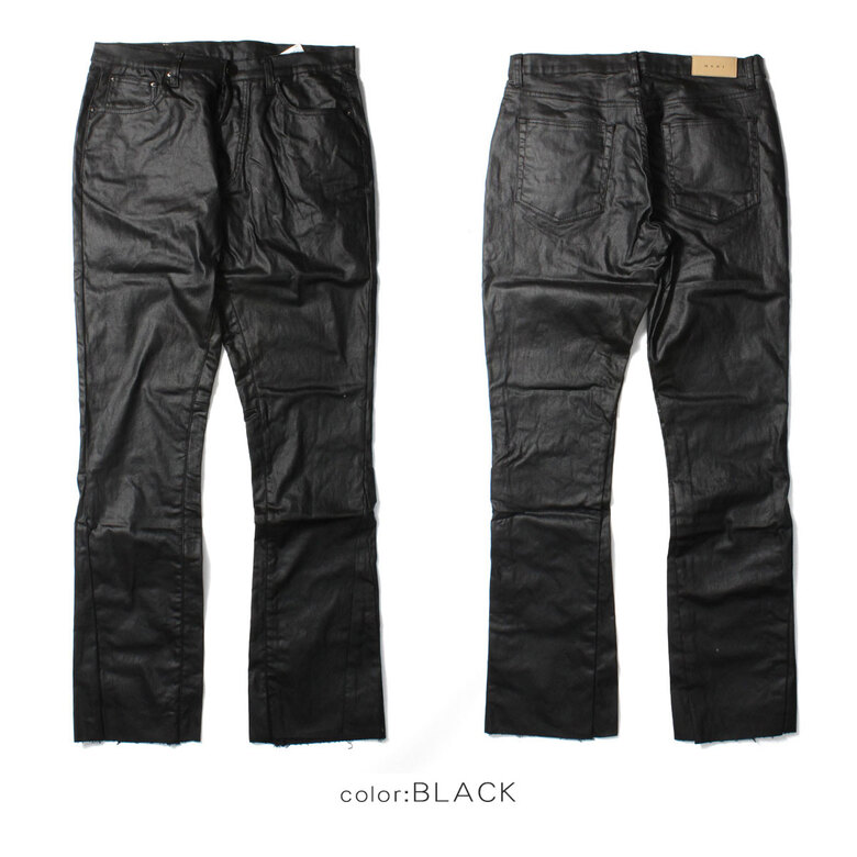 楽天市場】【20%OFF】 mnml ミニマル B447 WAXED FLARE DENIM BLACK