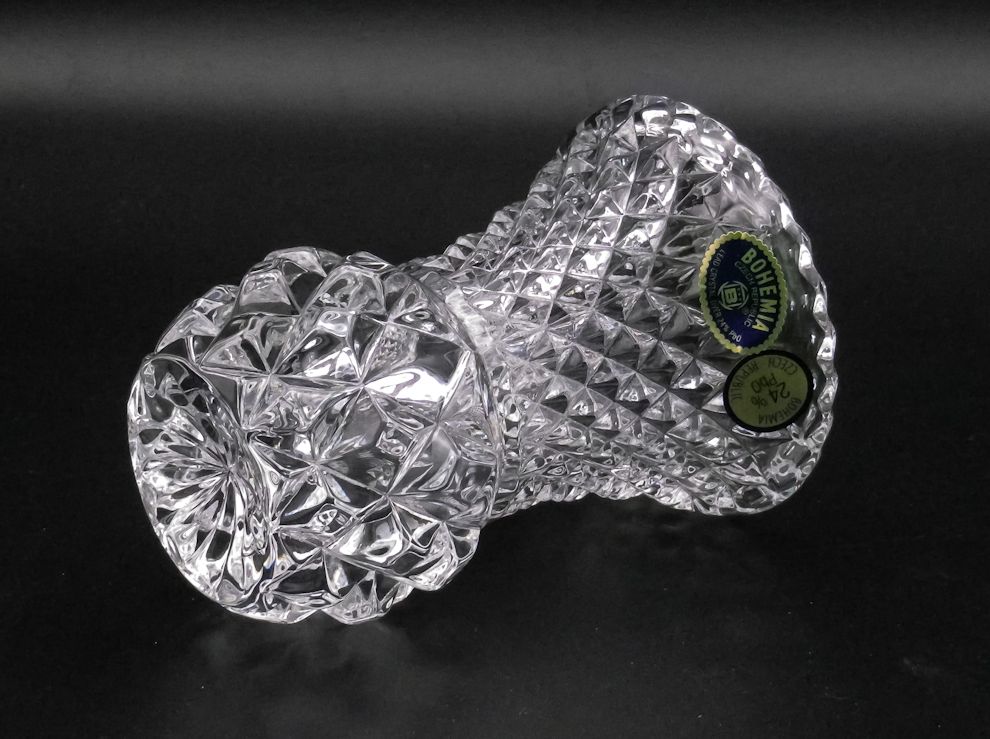 楽天市場】ボヘミアングラス クリスタル ミニ花瓶「クロス