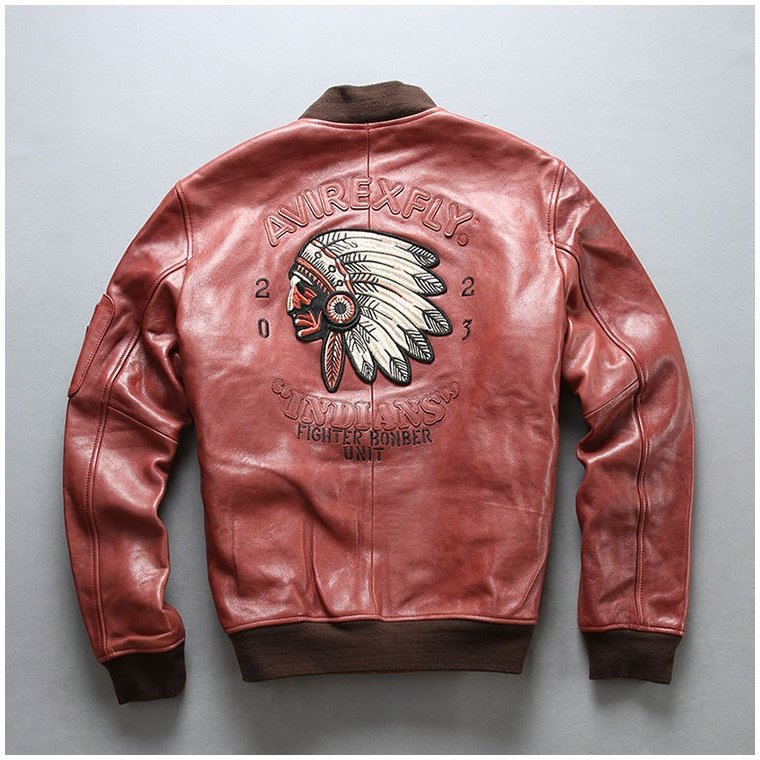 楽天市場】インディアン刺繍革ジャン 赤 羊の皮ジャケット 刺繍 レザー