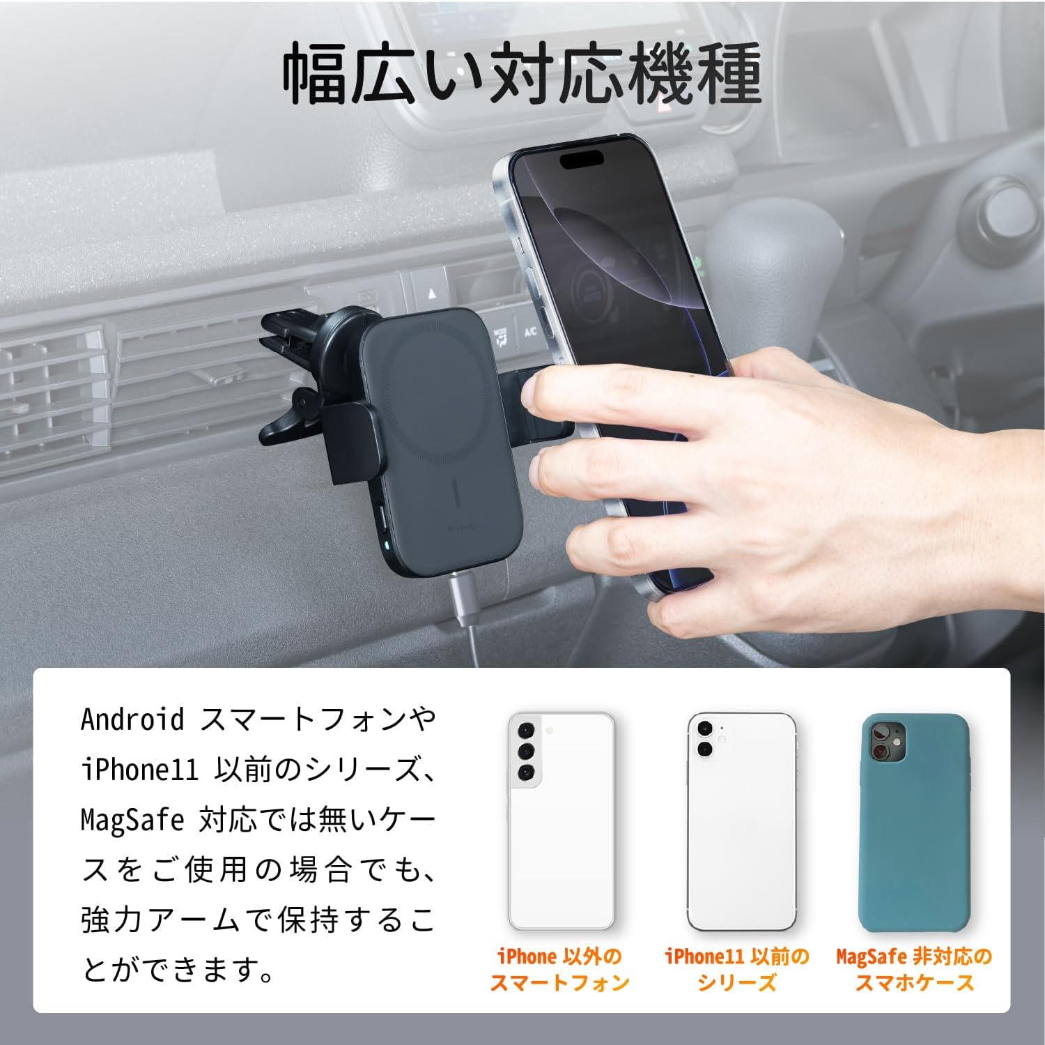 楽天市場】SEIWA スマホホルダー ワイヤレス充電 エアコン D642 ダブル