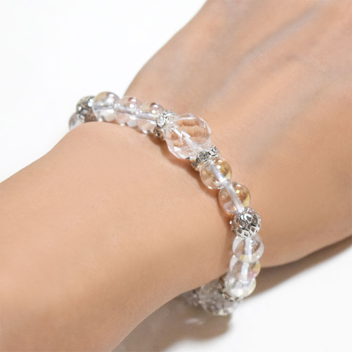 楽天市場】高品質 水晶 ブレスレット 天然石 パワーストーン オーロラ