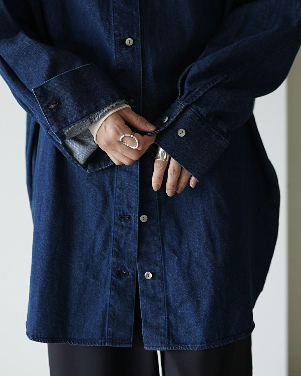 楽天市場】ミズイロインド mizuiro ind デニム ワイドシャツ denim